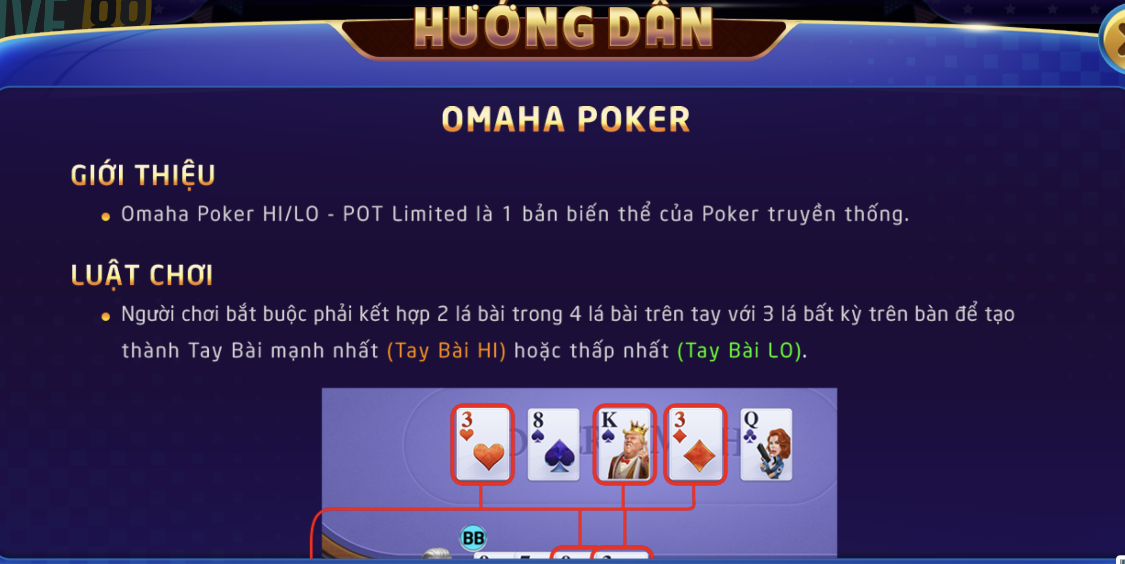 Luật chơi Omaha Poker khi tham gia link vào Five88