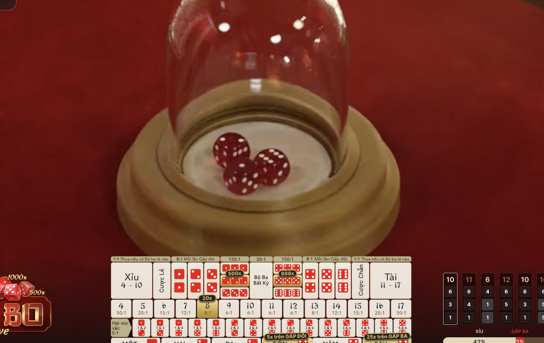 Luật cá cược Super Sicbo tại Five88 me