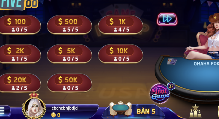 Hướng dẫn cách chơi Omaha Poker tại Five88 đăng nhập
